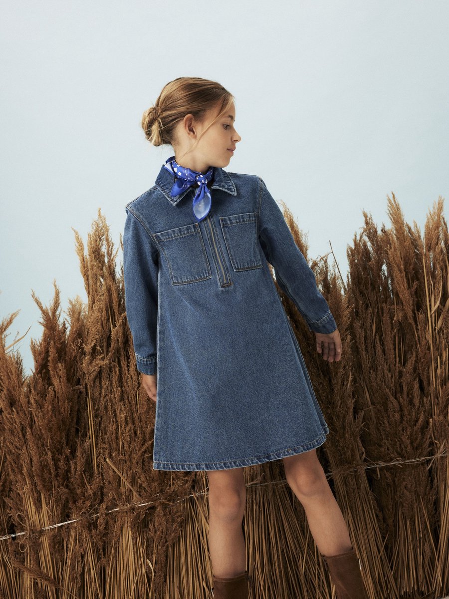 NAME IT G NKFASTRID kleedje - med. blue denim - 158