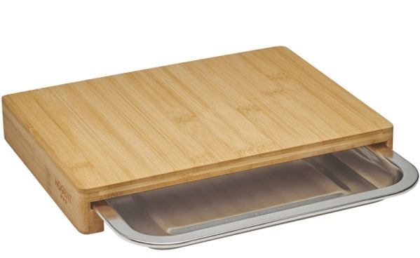 NOGENT Snijplank bamboe met inox lade - 28,5x21x4cm