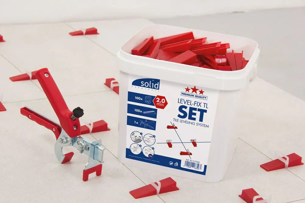 SOLID Level-Fix TL Set / 100 clips 1 mm + 100 spieën + 1 tang
