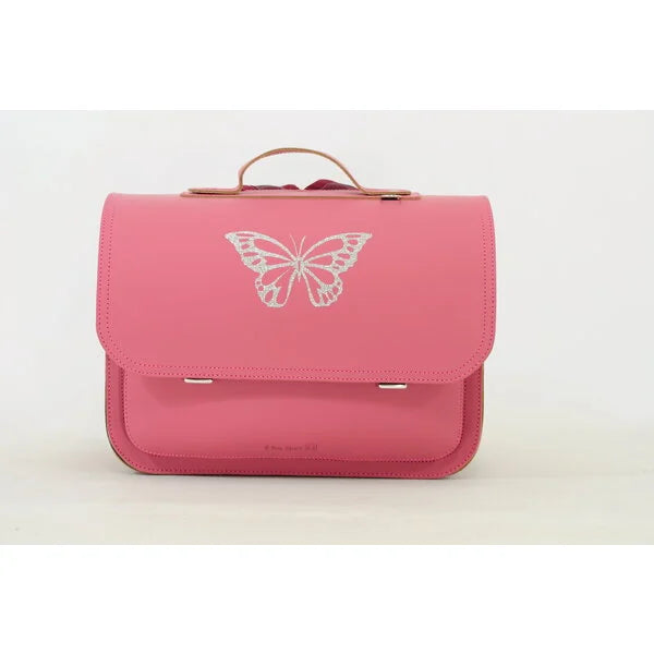 OWN STUFF Boekentas 2 magneetsloten - print butterfly Antique Pink