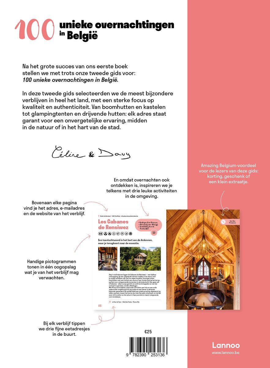 Amazing Belgium. 100 unieke overnachtingen in Belgie - Celine Pallemans