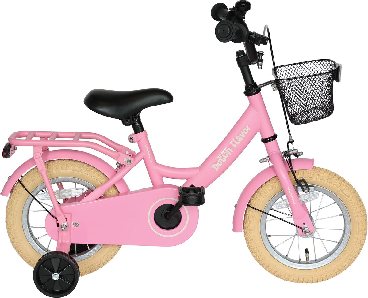 DUTCH FLAVOR Kinderfiets 12" - roze