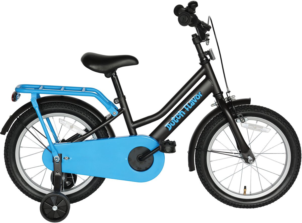 DUTCH FLAVOR Kinderfiets 16" - Grijs/Blauw