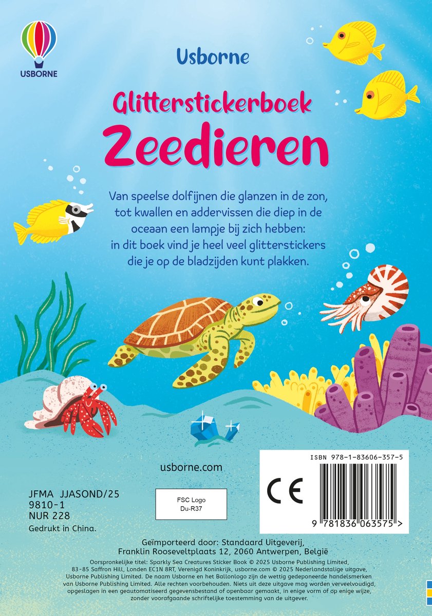 Zeedieren - Glitter stickerboek