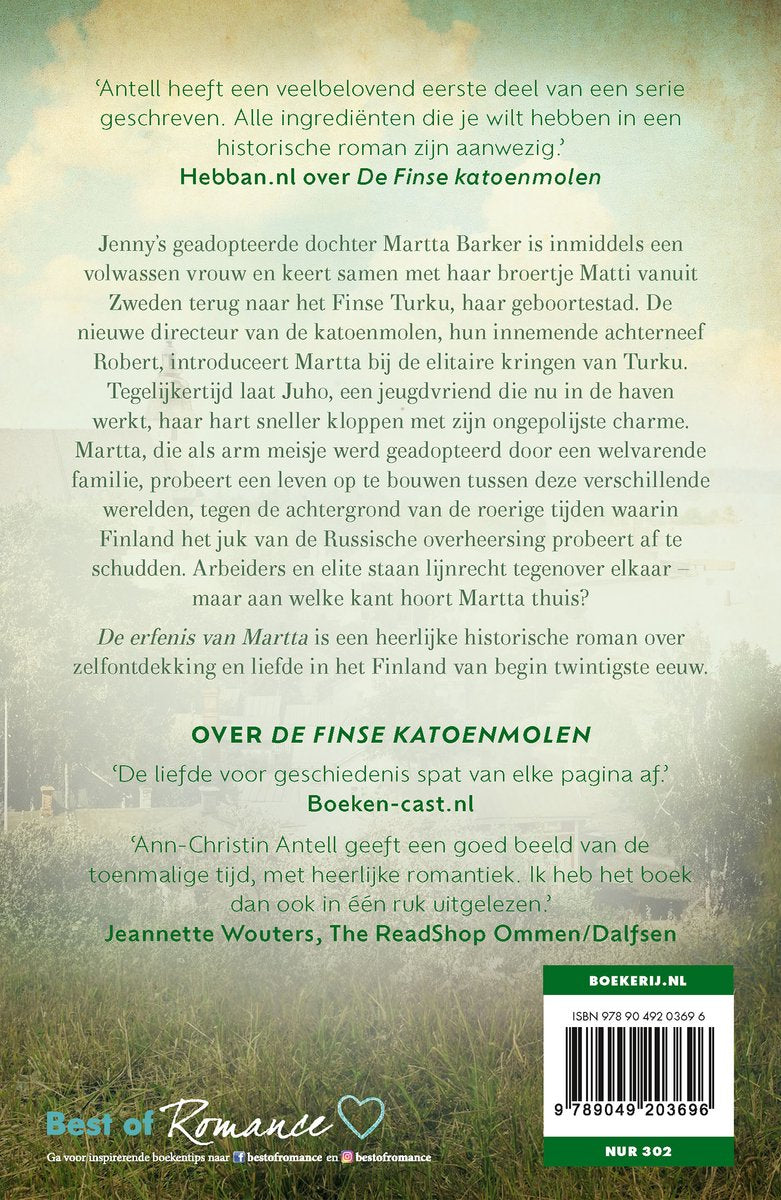 Finse katoenmolen 2.- De erfenis van Martta - Ann-Christin Antell