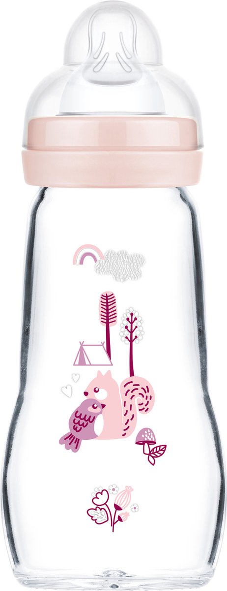 MAM Feel Good fles 260ml girl - glas