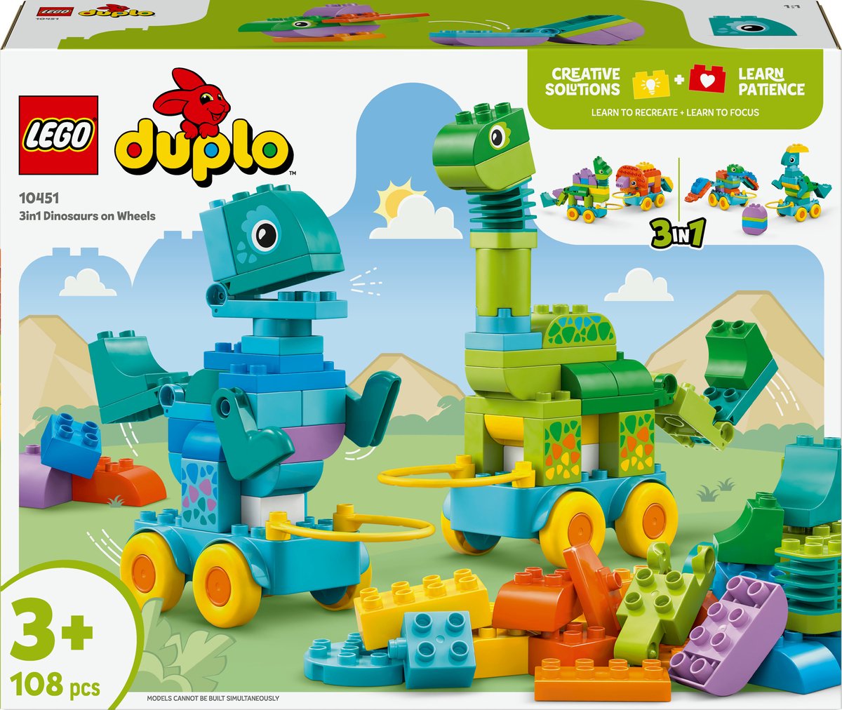 LEGO DUPLO 10451 3-in-1 dinosaurussen op wielen