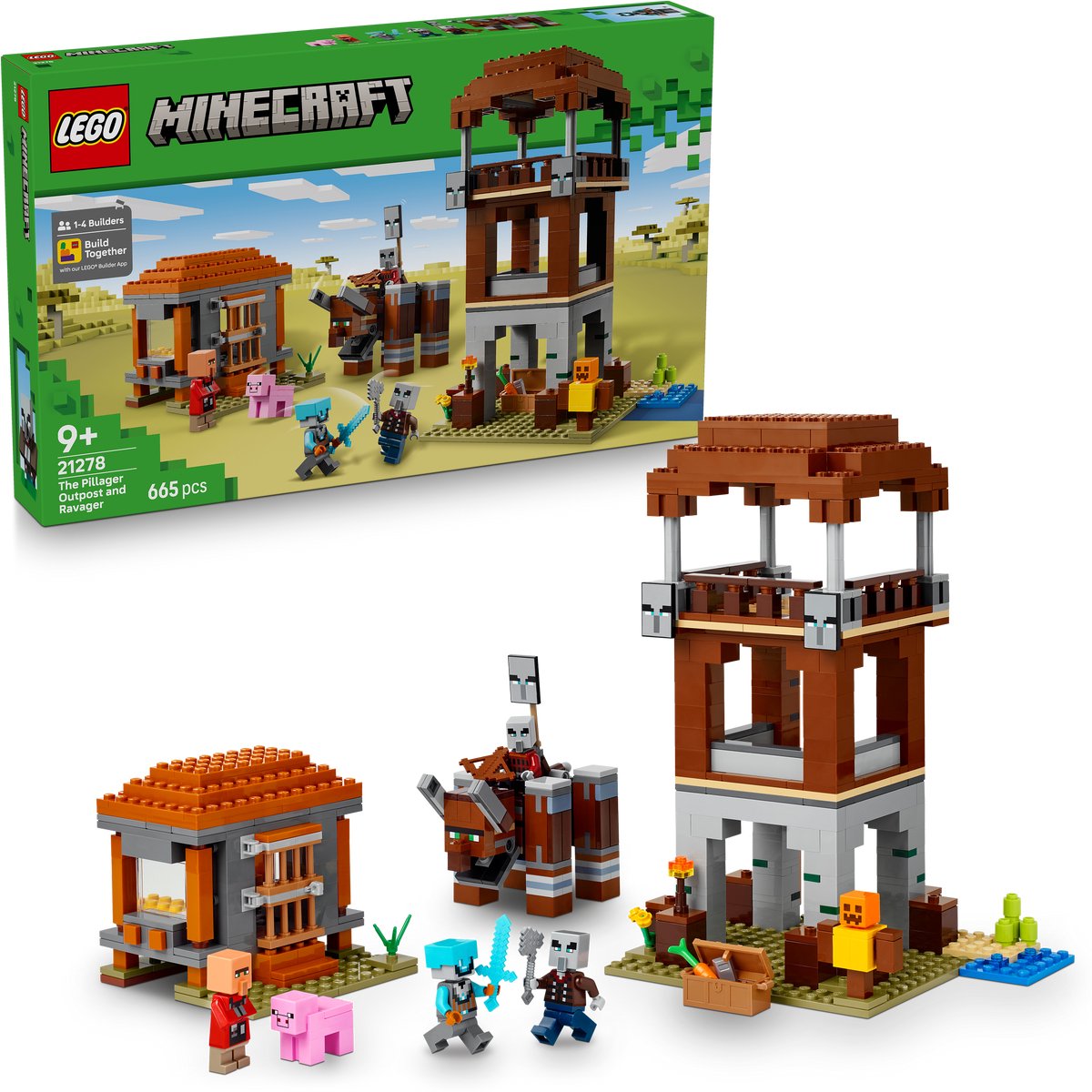 LEGO Minecraft 21278 De Plunderaar buitenpost en Verwoester