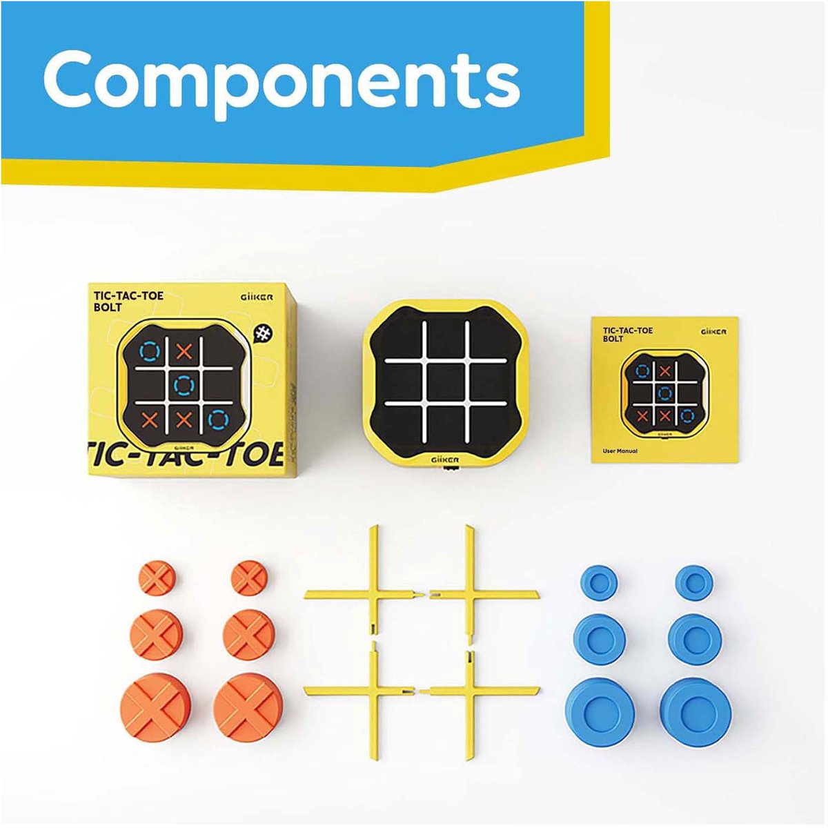 GIIKER Infinite Tic-Tac-Toe Bolt - geel