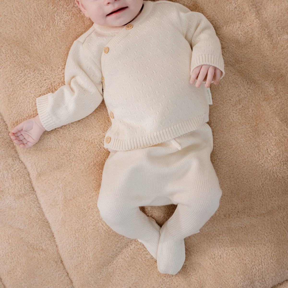 LITTLE DUTCH Knitted trousers - off white - 68