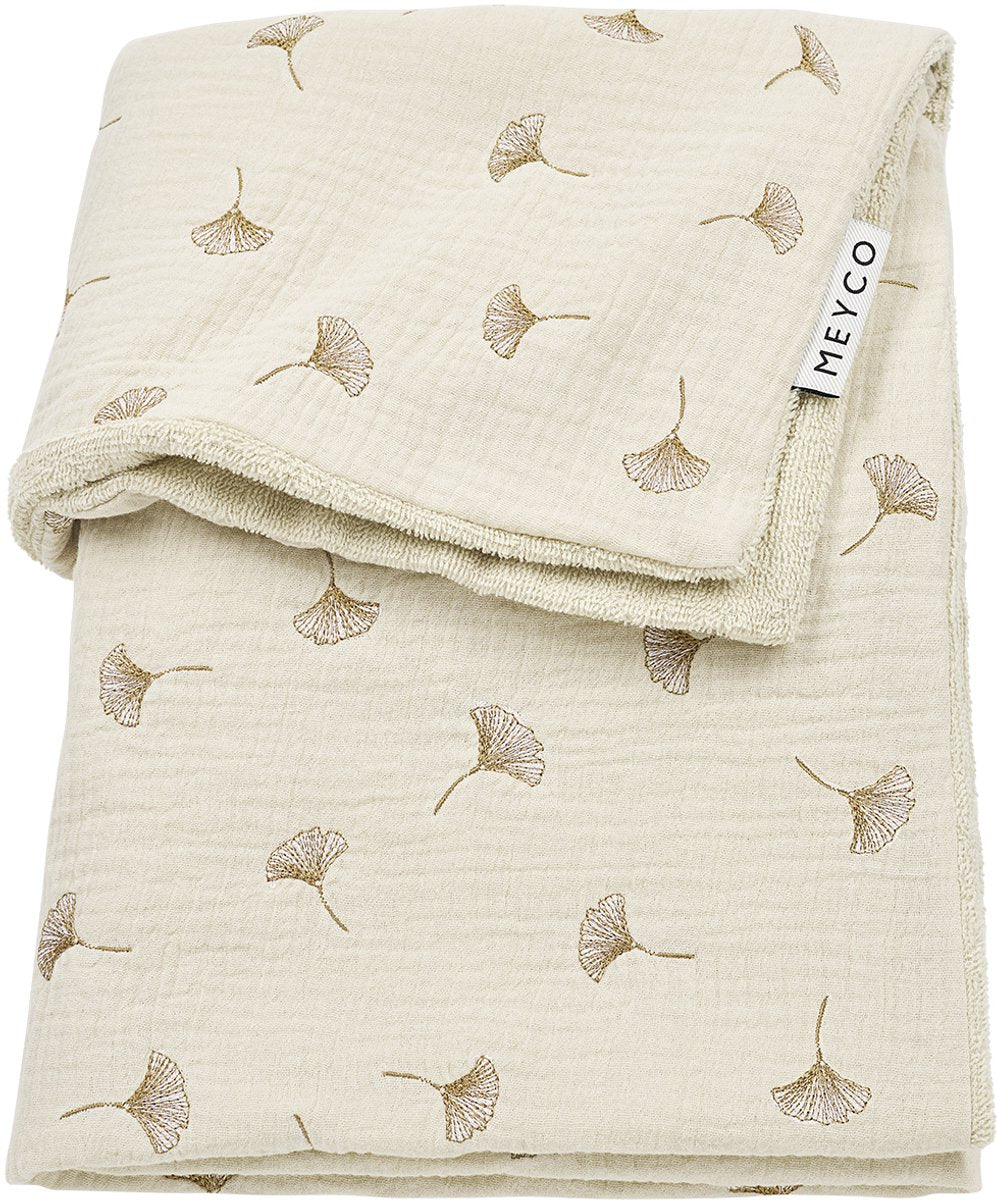 MEYCO Deken borduur m/badstof ginko 75x100cm - soft sand
