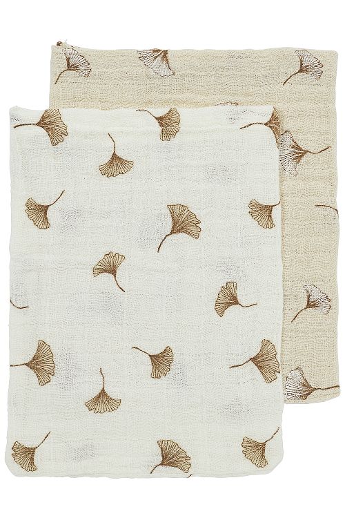 MEYCO Hydrofiele doeken ginko 2pack - 20x17cm - offwhite/soft sand