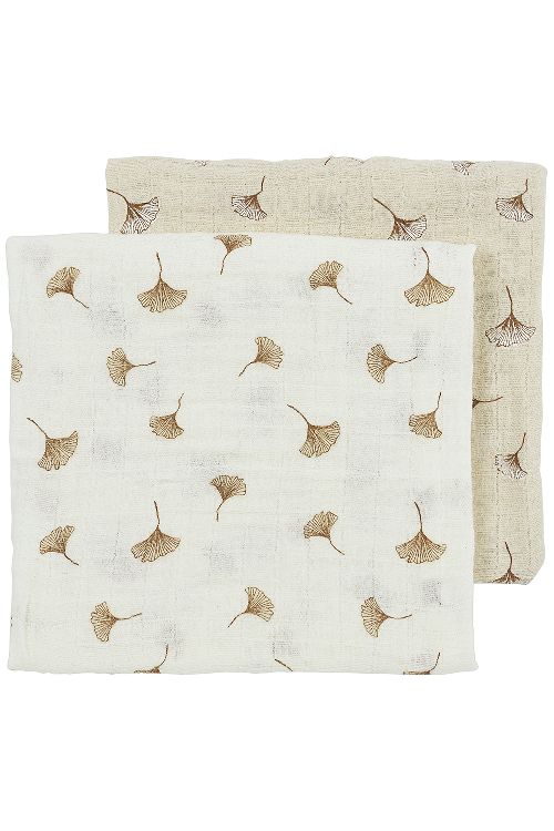MEYCO Hydrofiele doeken ginko 2pack - 120x120cm - offwhite/soft sand