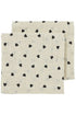 MEYCO Hydrofiele doeken sweet heart 2pack - 70x70cm - soft sand/black