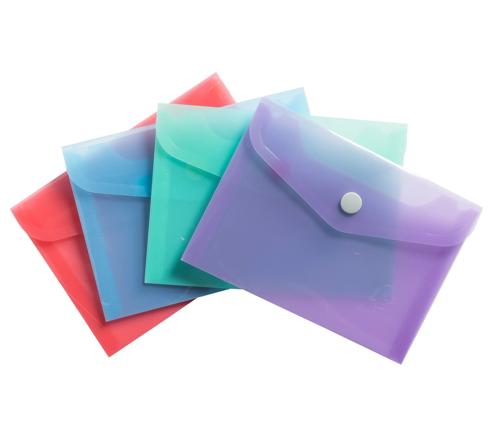 EXACOMPTA Chromaline etui m/drukknop - pastel ass.