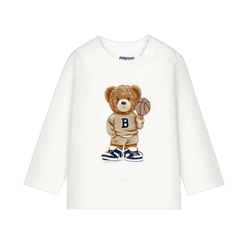 MAYORAL B L/s shirt bear - cream - 3