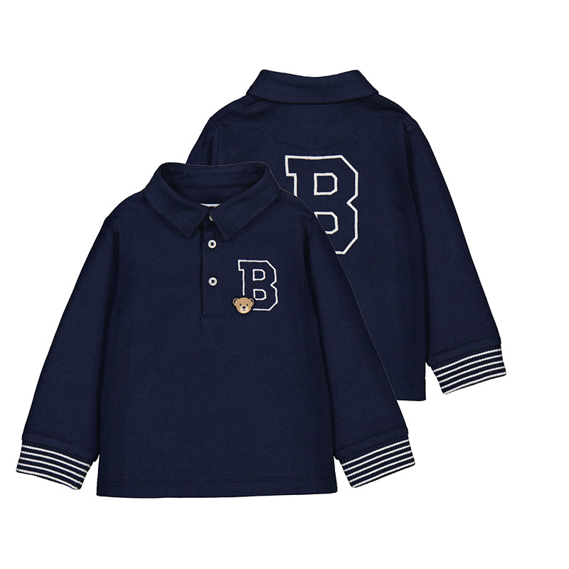 MAYORAL B L/s smooth detail polo - blue - 2