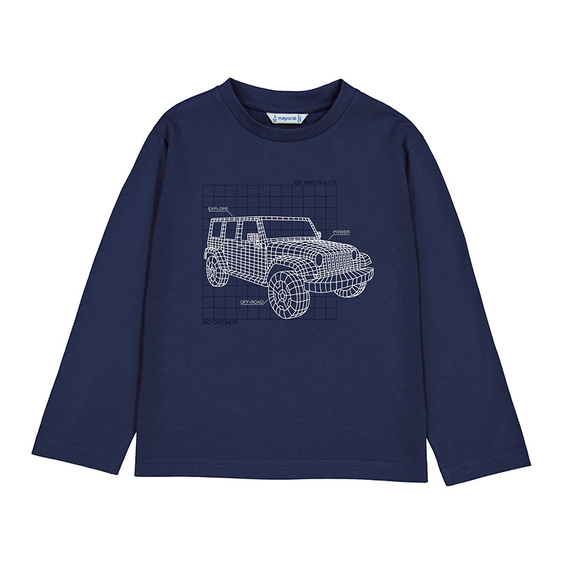MAYORAL  B L/s t-shirt glow in the dark - blue - 5