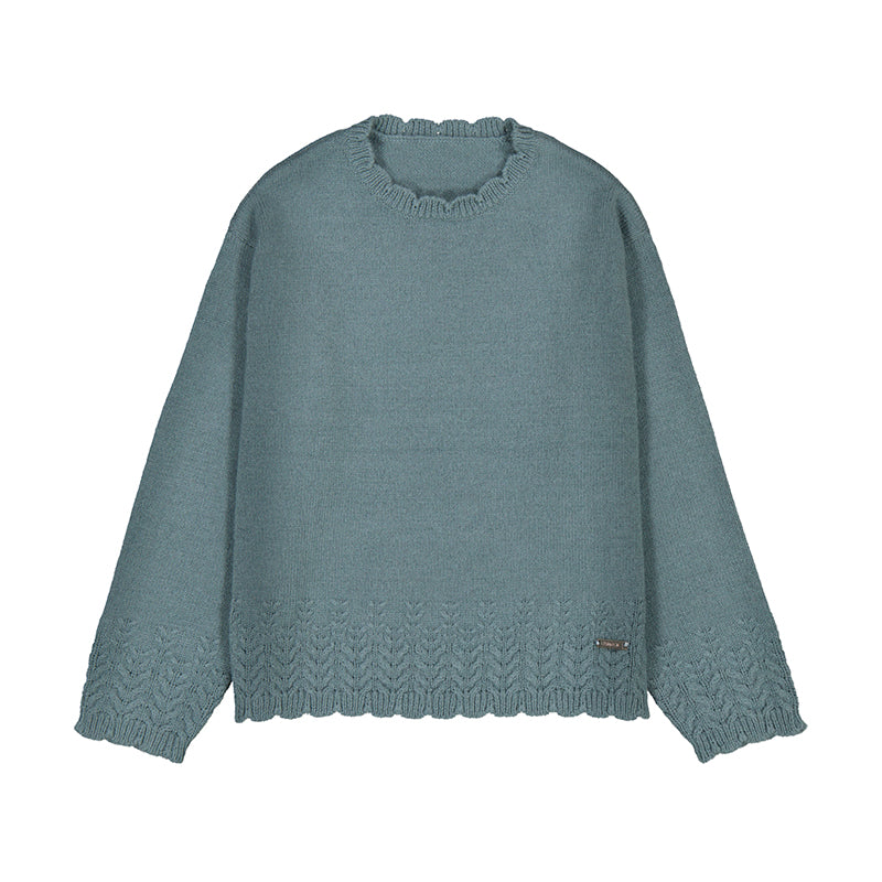 MAYORAL G Knitted smooth sweater - sage - 5