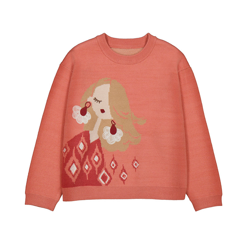 MAYORAL G Jacquard jumper - light orange - 7