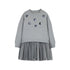 MAYORAL G Combined knit dress - silver - 4