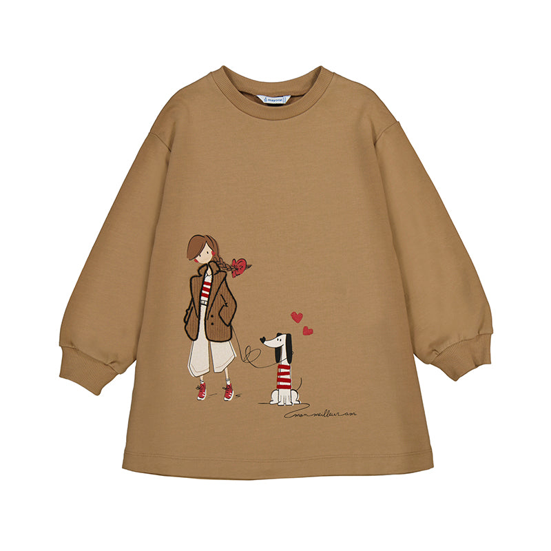 MAYORAL G Fleece dress - camel - 5