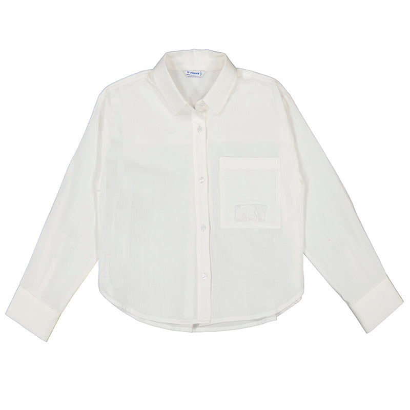 MAYORAL G Pocket blouse - cream - 10