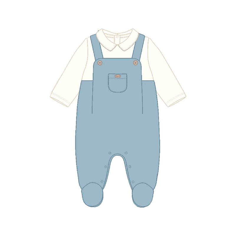 MAYORAL B Long bodysuit w/ cardigan - blue bell -  12M