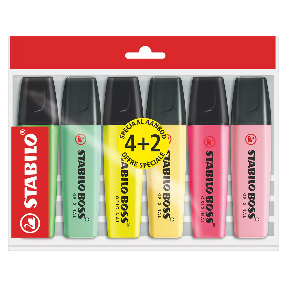 STABILO Boss eco pak neon pastel - 4+2gratis