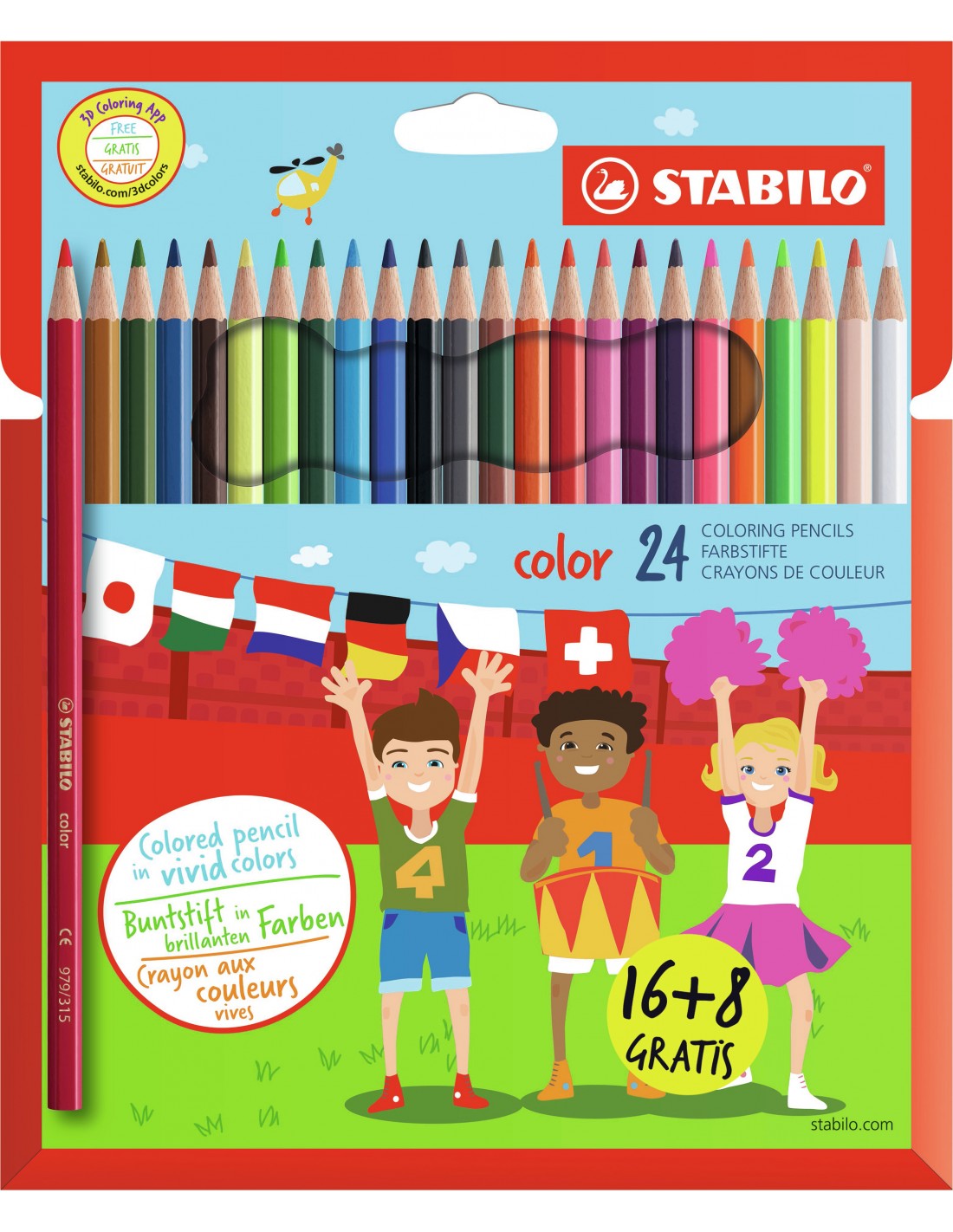 STABILO Potlood color in kartonnen etui - 16+8gratis