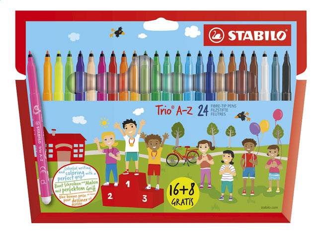 STABILO Trio A-Z kartonnen etui - 16+8gratis