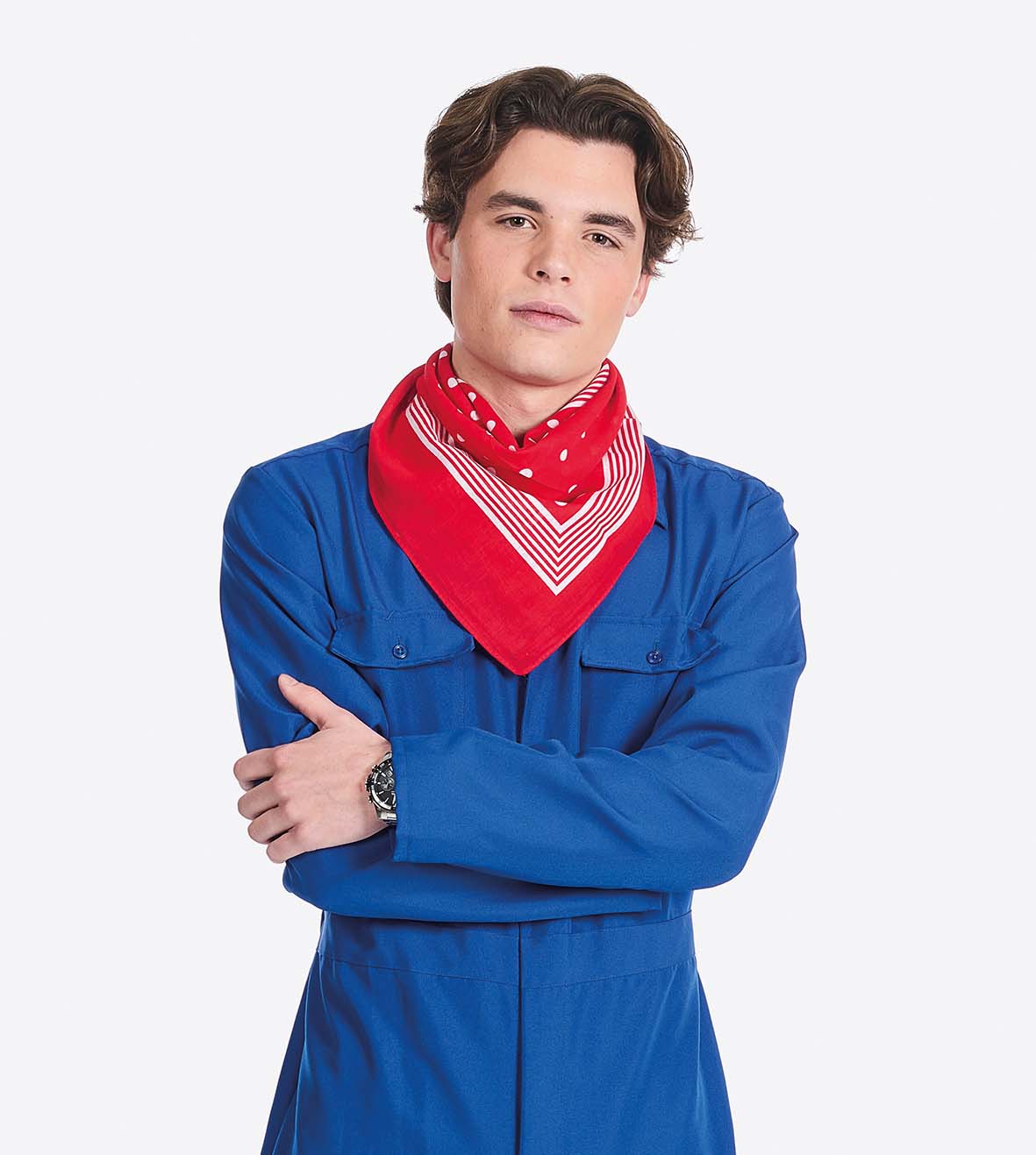 Zakdoek boer - rood met stippen