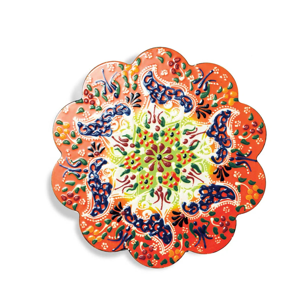 WD Onderzetter keramiek Ø18.5 cm- oranje-rood