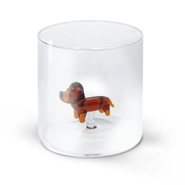 WD Glas 250ml in borosilicaat glas - teckel deco