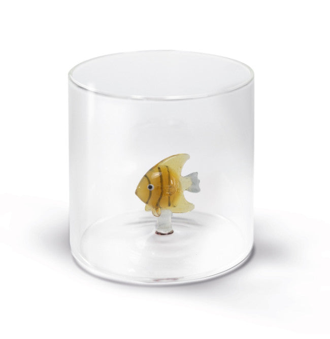 WD Glas 250ml in borosilicaat glas - tropische vis goud deco