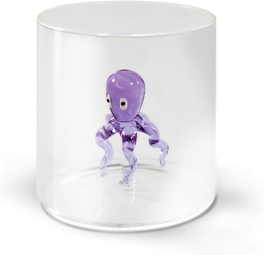 WD Glas 250ml in borosilicaat glas - octopus deco