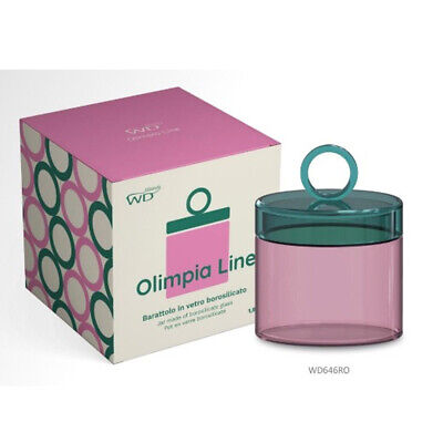 WD Pot 1,9L in borosilicaat glas met gekleurde ronde greep - groen/ roze