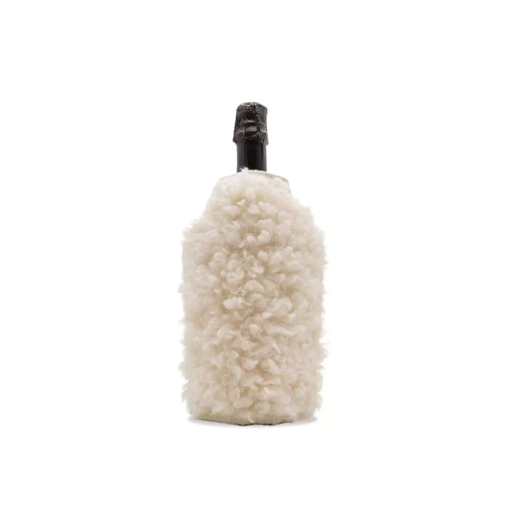 WD Wijnkoeler met decorative eco fur - wit