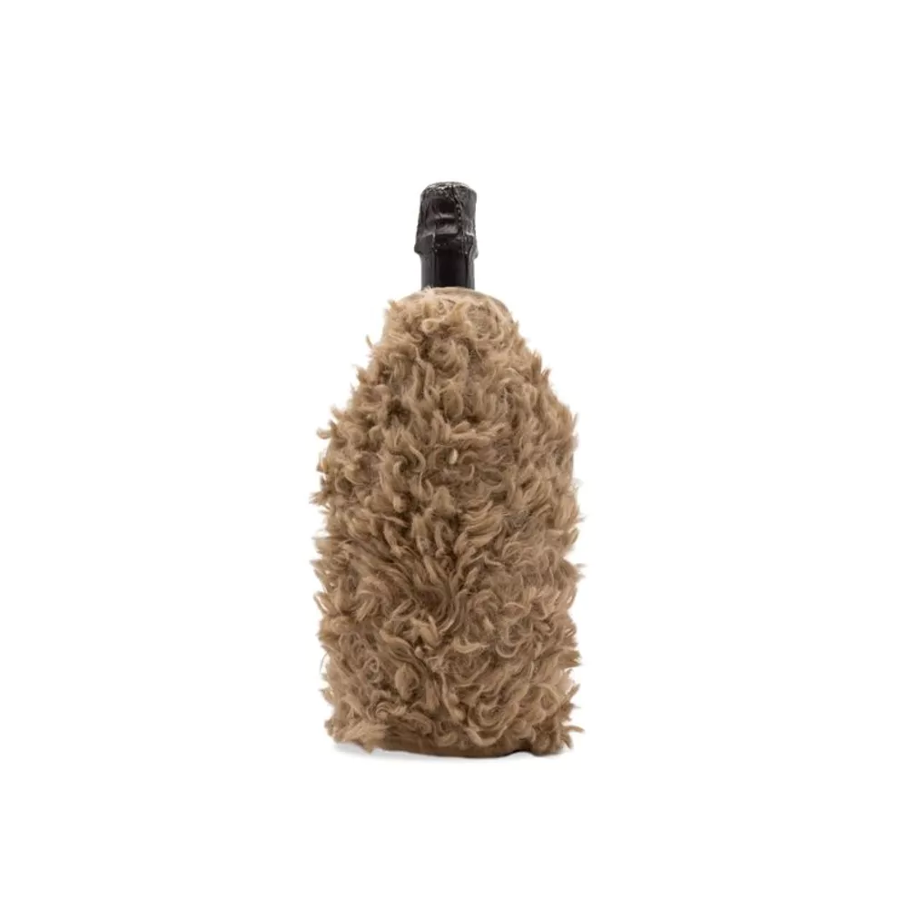 WD Wijnkoeler met decorative eco fur - beige