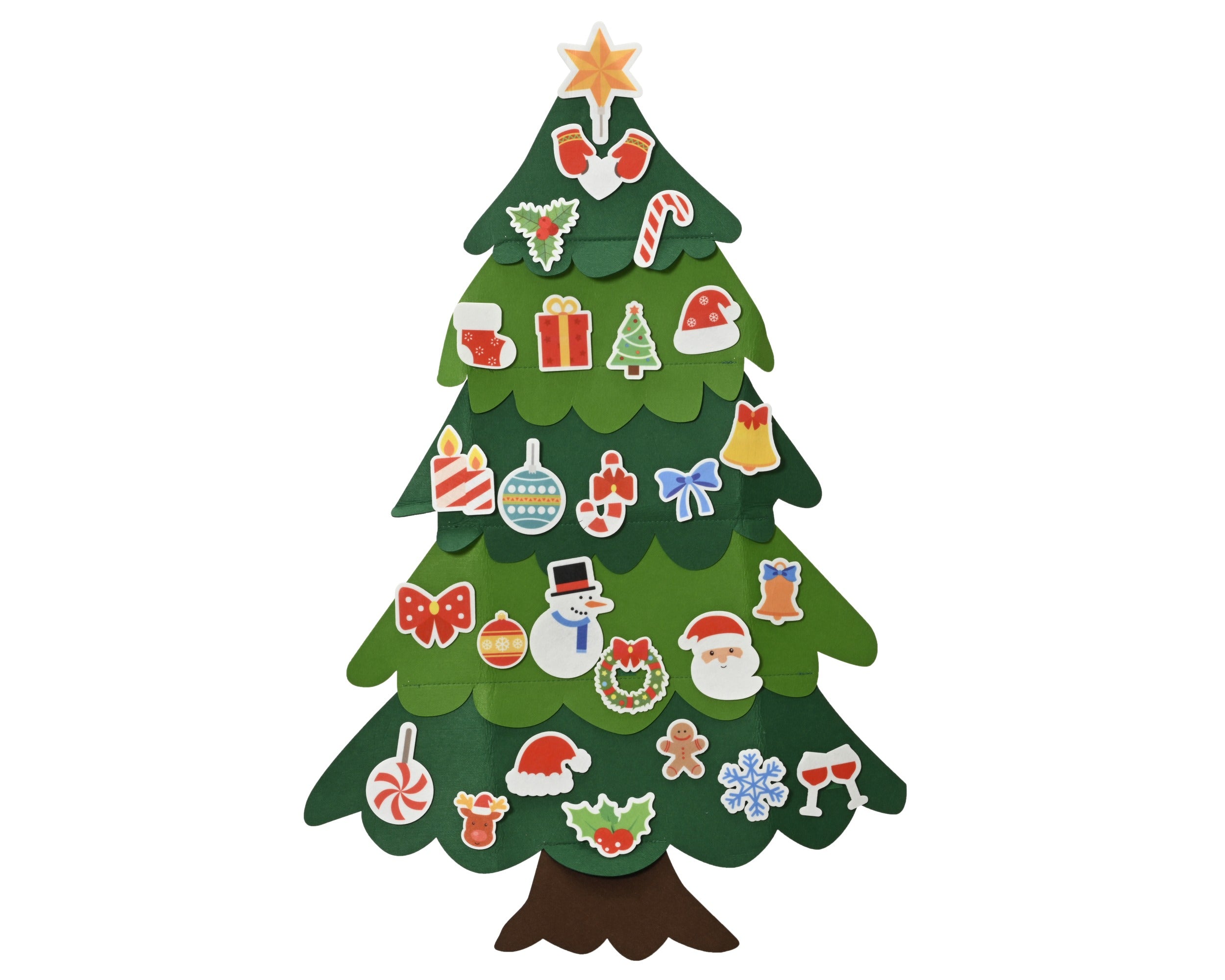 Kerst polyester kalender 70x103cm - groen