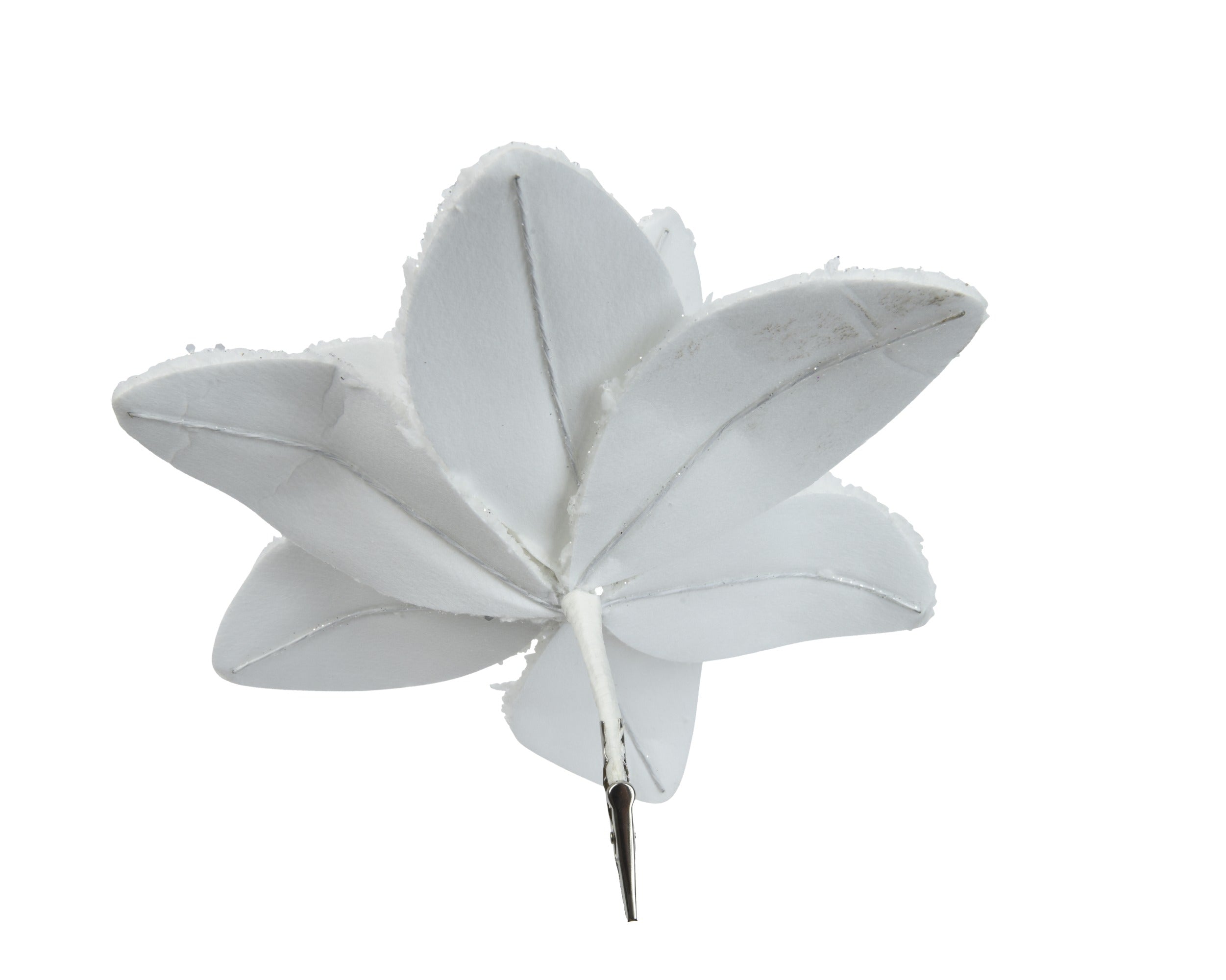 Kerst kerstster kunstbont op clip 28cm - wit
