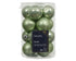 Kerstballen glas emaille/mat mix 3.5cm - matcha green 16st.