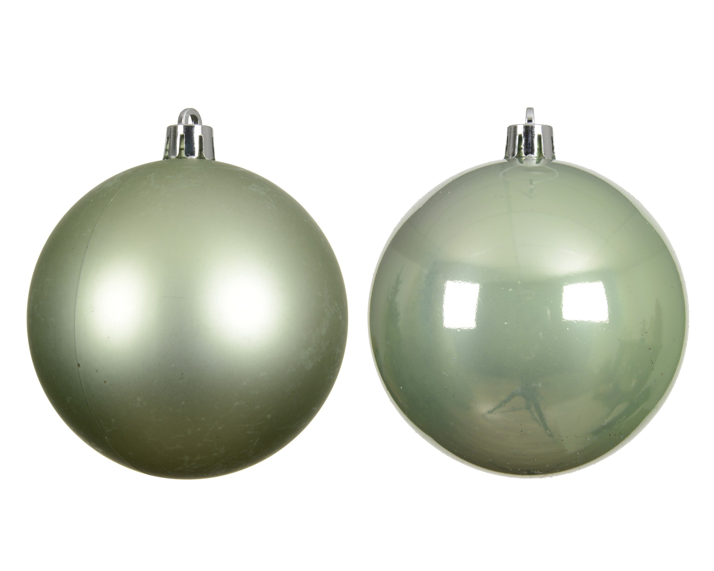 Kerstballen kunststof glans/mat mix 8cm - matcha green 6st.