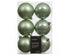 Kerstballen kunststof glans/mat mix 8cm - matcha green 6st.