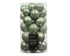 Kerstballen kunststof glans/mat/glitter mix 6cm 5cm 4cm - matcha green 30st.