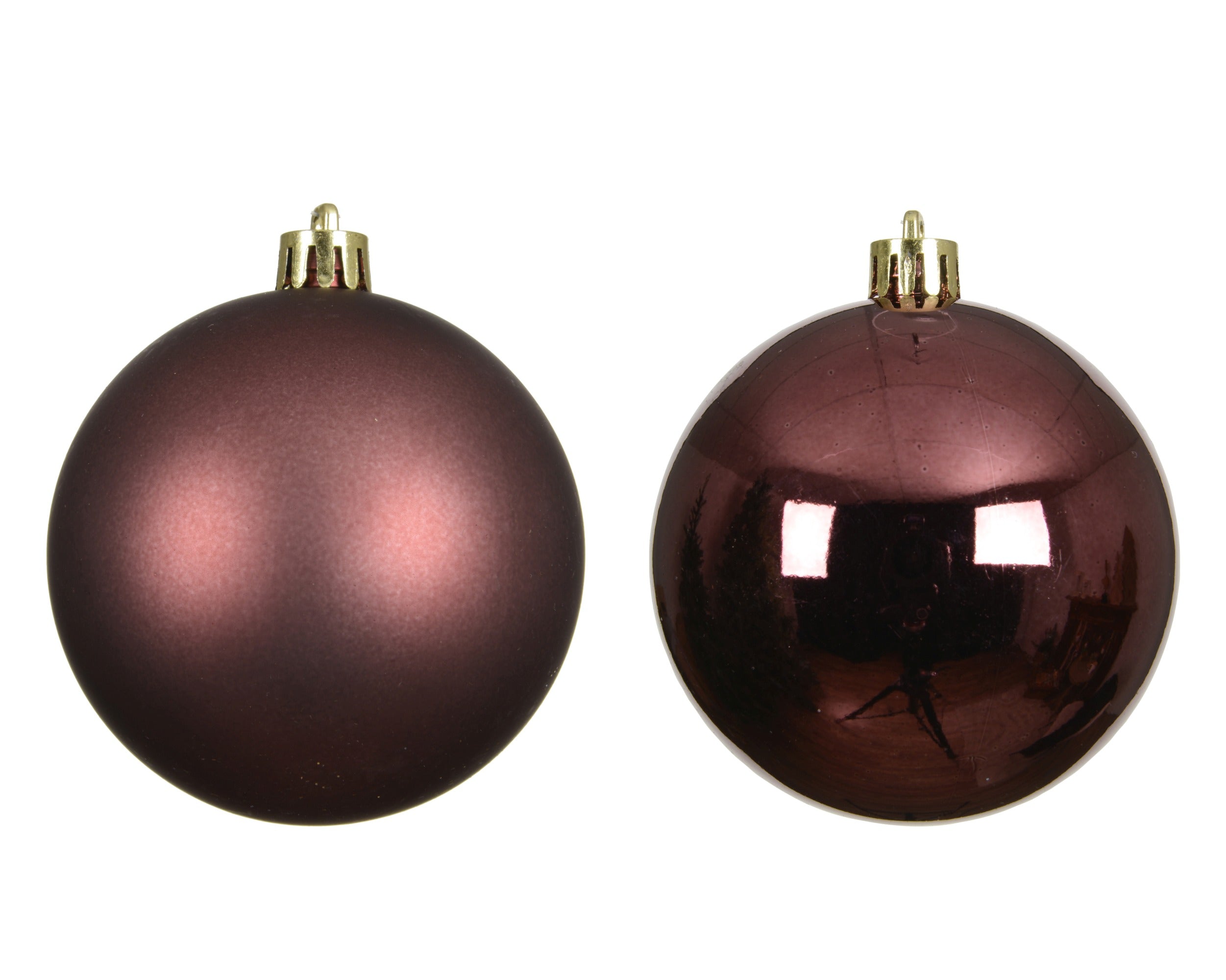 Kerstballen kunststof glans/mat mix 8cm - maroon 6st.