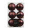 Kerstballen kunststof glans/mat mix 8cm - maroon 6st.