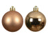 Kerstballen kunststof glans/mat mix 10cm - brandy 4st.