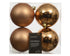 Kerstballen kunststof glans/mat mix 10cm - brandy 4st.