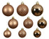 Kerstballen kunststof glans/mat/glitter mix 6cm 5cm 4cm - brandy 30st.